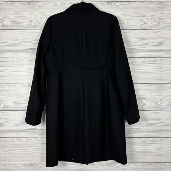 J. Crew Factory Uptown Wool Dress Coat Black Size 12 - Picture 6 of 7